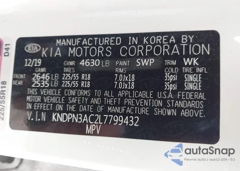 2020 Kia Sportage Ex from USA, damaged, VIN KNDPN3AC2L7799432